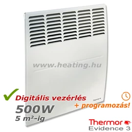 Thermor Evidence 3 HD 500 W-os elektromos radiátor elölről. Thermor Evidence 3 HD 500 W-os elektromos radiátor elölről.