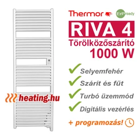Az 1000 W-os Riva 4 törölközőszárító elektromos radiátor kiváló fűtés is egyben.
