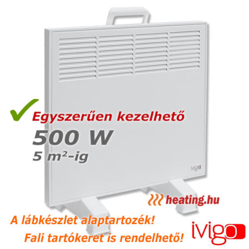 500 W-os Ivigo Manual elektromos radiátor kisebb helyiségek egyszerű fűtéséhez.