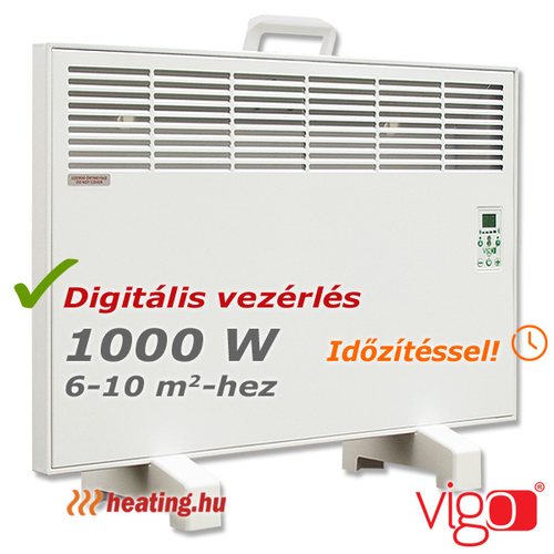 1000 W-os hordozható Vigo elektromos fűtőpanel.