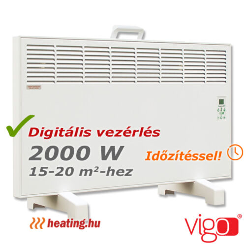 2000 W-os Vígo digitális fűtőpanel időzítéssel.