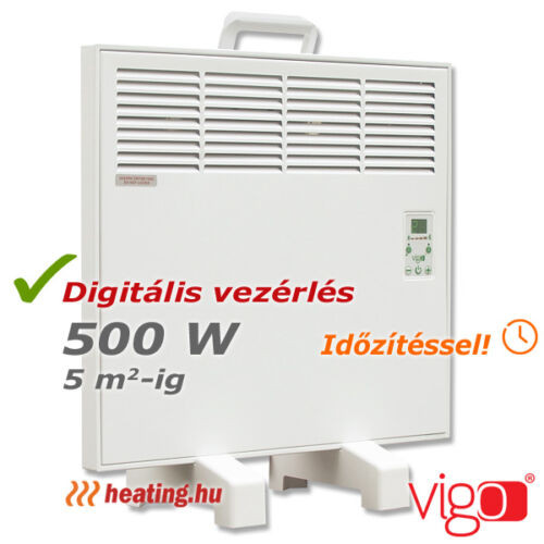 Vigo digitális hordozható fűtőpanel 500 W teljesítménnyel.