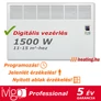 Kép 1/4 - 1500 W-os Ivigo Professional elektromos konvektor, programozással.