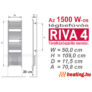 Kép 4/4 - A Riva 4 hőlégfúvós elektromos törölközőszárító radiátor főbb méretei.