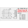 Kép 3/6 - A Thermor Soprano Sense 2 elektromos fűtőpanel mérettáblázata.