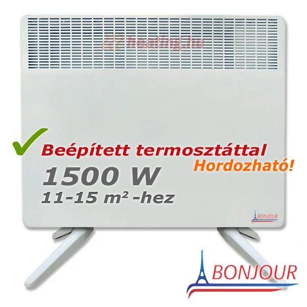 Bonjour 2 hordozható elektromos konvektor 1500 W