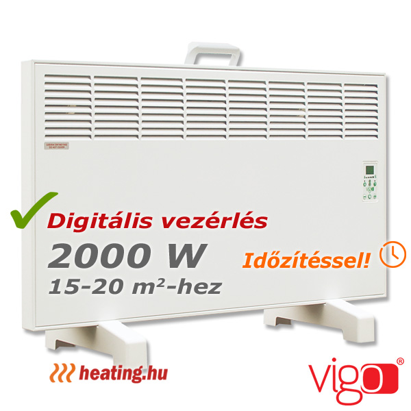 Vigo digitális elektromos fűtőpanel - 2000 W